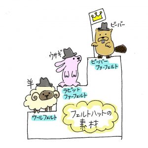 フェルトハットに用いられる獣毛