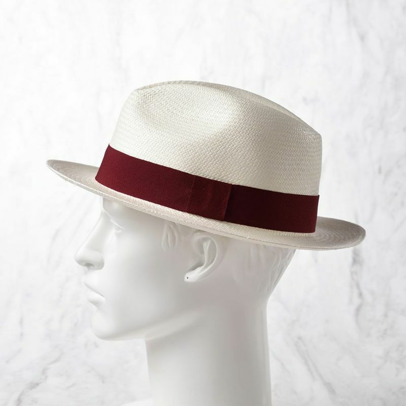 エロイ ベルナールのパナマハット Acuarela（アクアレーラ） ワインレッド