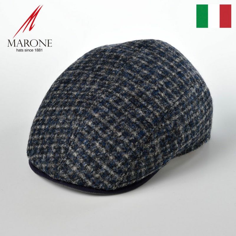 帽子 ハンチング MARONE（マローネ） Four Panel Berretto（フォーパネルベレット）BT851ブルーグレー