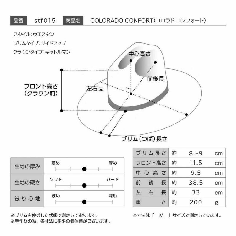 タルダンのウエスタンハット COLORADO CONFORT（コロラド コンフォート）ブラック