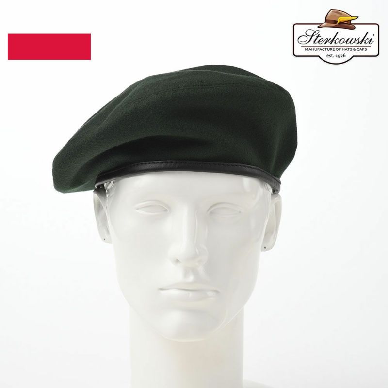 帽子 ベレー帽 Sterkowski（ステルコフスキー） Sosabowski（ソサボフスキー）ダークグリーン