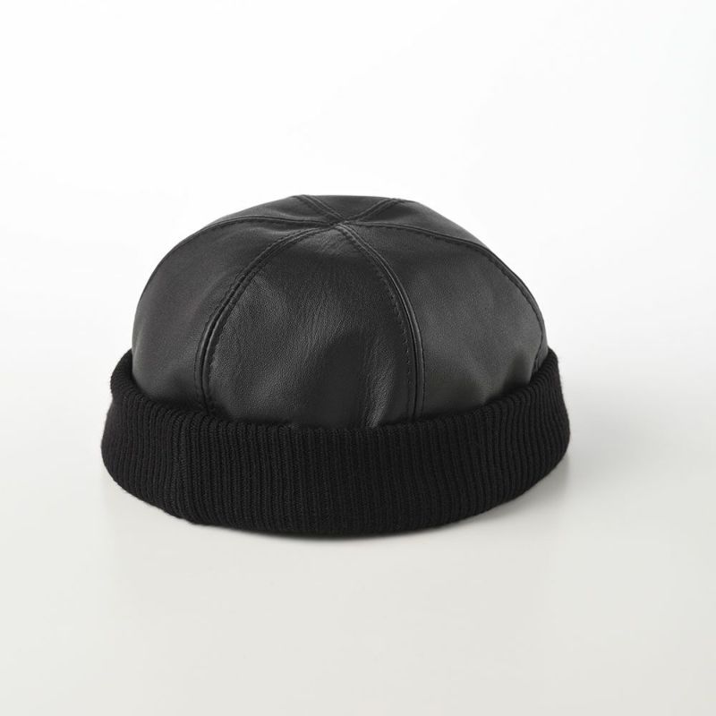 ステルコフスキーのレザーキャップ Leather beanie cap（レザービーニーキャップ）ブラック