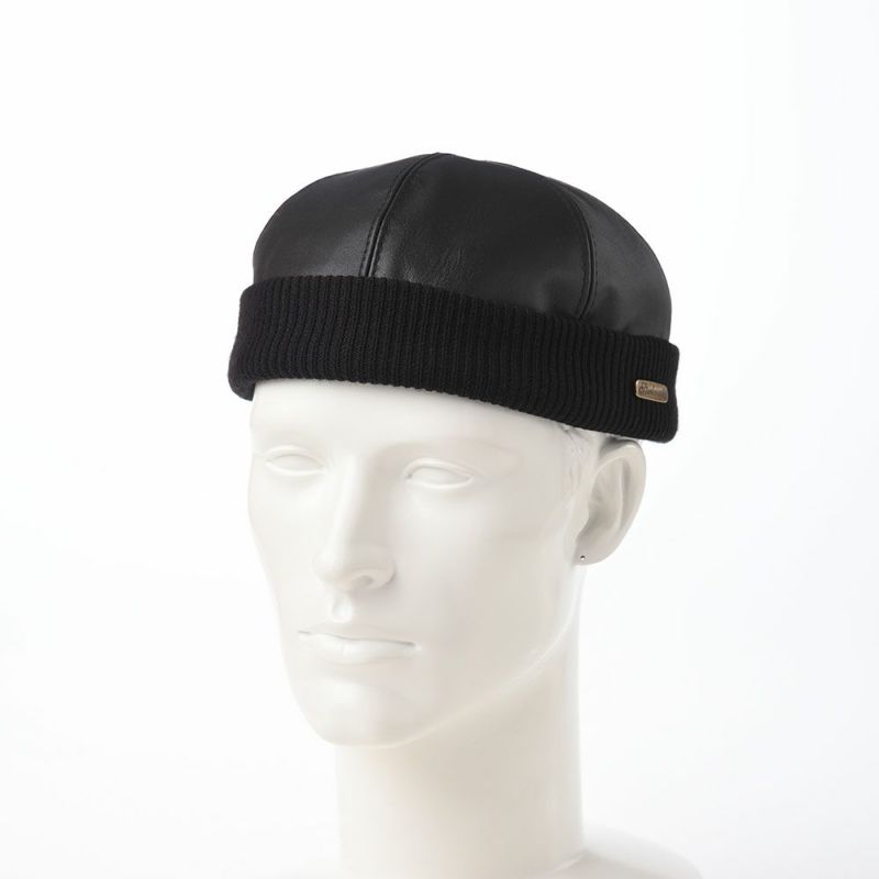 ステルコフスキーのレザーキャップ Leather beanie cap（レザービーニーキャップ）ブラック