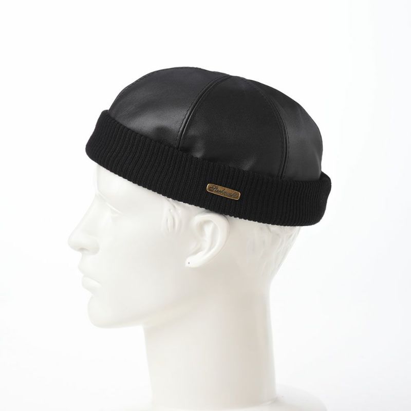 ステルコフスキーのレザーキャップ Leather beanie cap（レザービーニーキャップ）ブラック