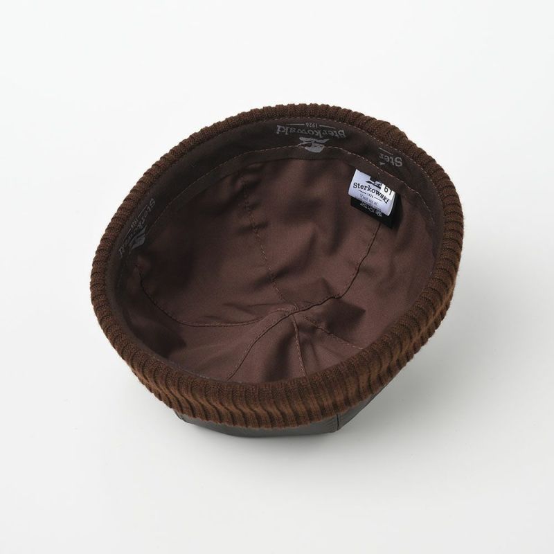 ステルコフスキーのレザーキャップ Leather beanie cap（レザービーニーキャップ）ブラウン