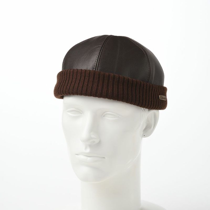 ステルコフスキーのレザーキャップ Leather beanie cap（レザービーニーキャップ）ブラウン