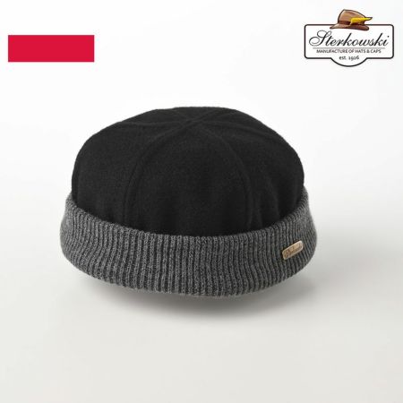 ステルコフスキーのロールキャップ Wool beanie cap（ウールビーニーキャップ）ブラック