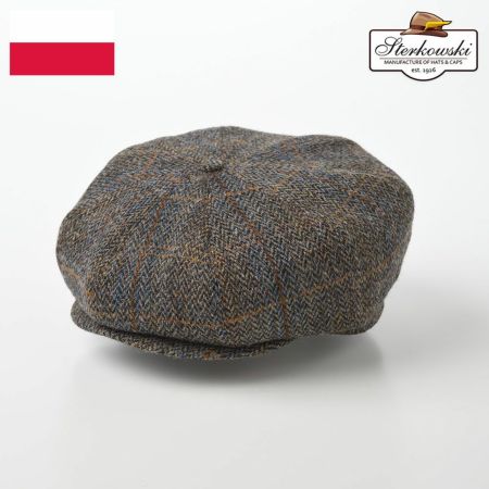 ステルコフスキーのキャスケット Peaky Blinders Harris Tweed（ピーキーブラインダーズ ハリスツイード）ブラウンチェック