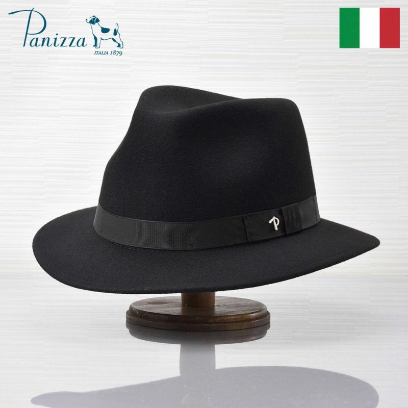 帽子 フェルトハット Panizza（パニッツァ） POTENZA SEMPLICE （ポテンザ センプリチェ）ブラック