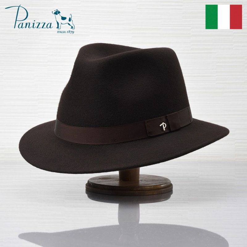 帽子 フェルトハット Panizza（パニッツァ） POTENZA SEMPLICE （ポテンザ センプリチェ）ダークブラウン