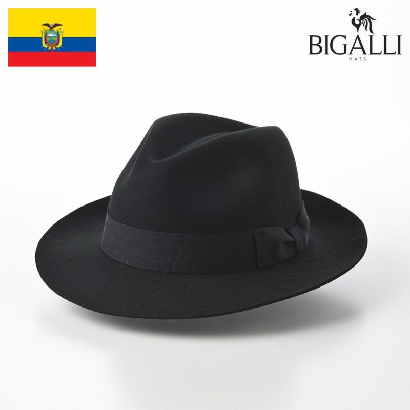 帽子 フェルトハット BIGALLI（ビガリ） ALFREDO（アルフレード）ブラック