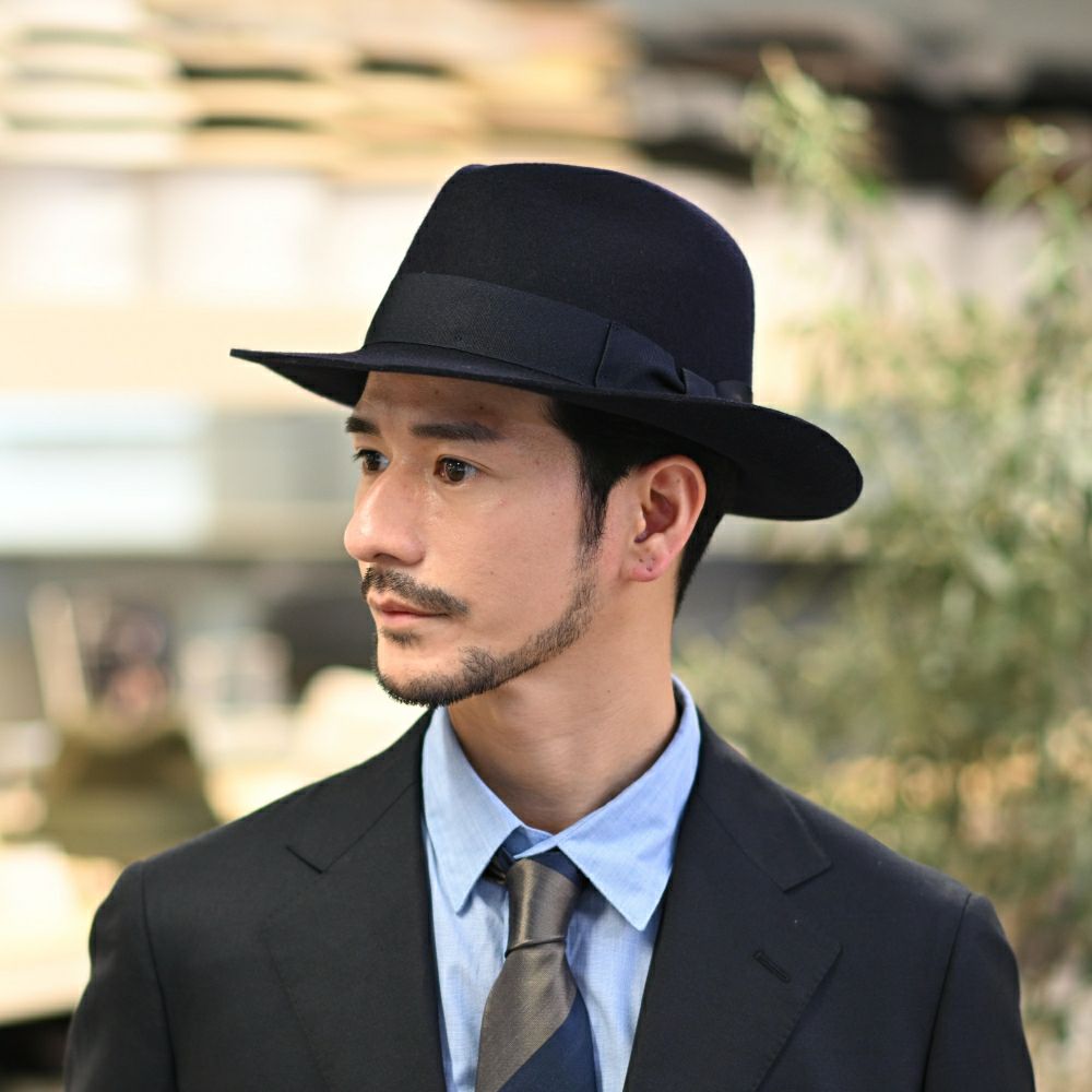 ビガリのフェルトハット ALFREDO（アルフレード）ネイビー