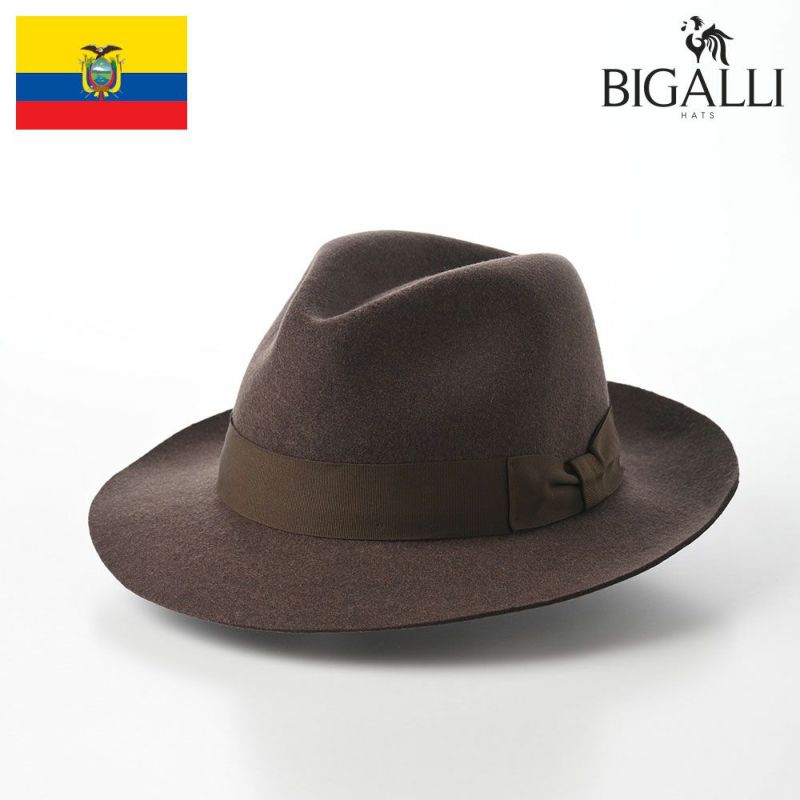 帽子 フェルトハット BIGALLI（ビガリ） ALFREDO（アルフレード）タバコ