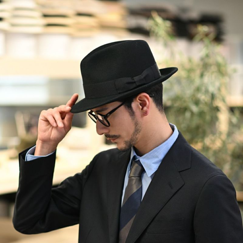 【未使用品】HERMES　ハット　帽子　ブラック　ビーバーファー　フェルト　高級 オリジナルファッション - 【未使用品】HERMES ハット 帽子 ブラック