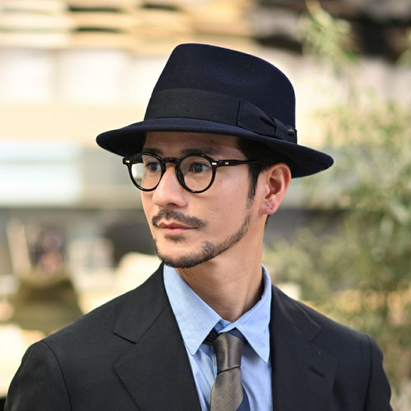 ビガリのフェルトハット PLOMO（プロモ）ネイビー