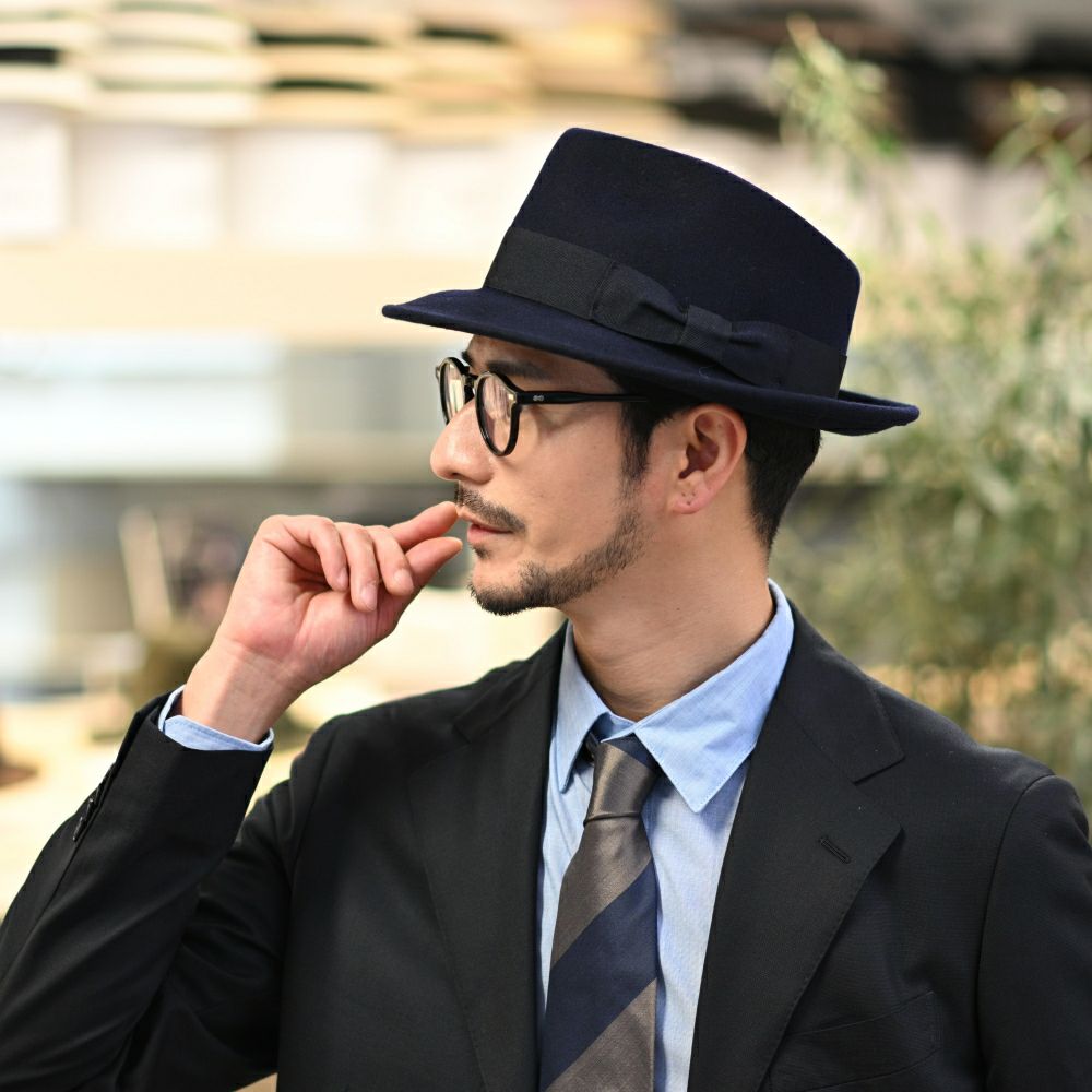 ビガリのフェルトハット PLOMO（プロモ）ネイビー