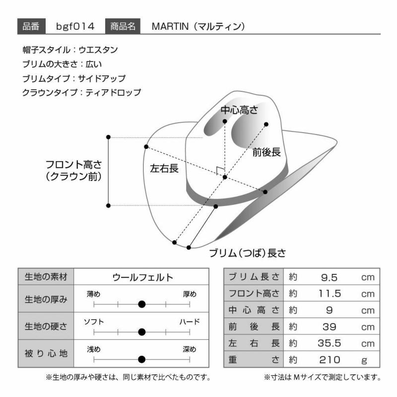 ビガリのウエスタンハット MARTIN（マルティン）ブラック