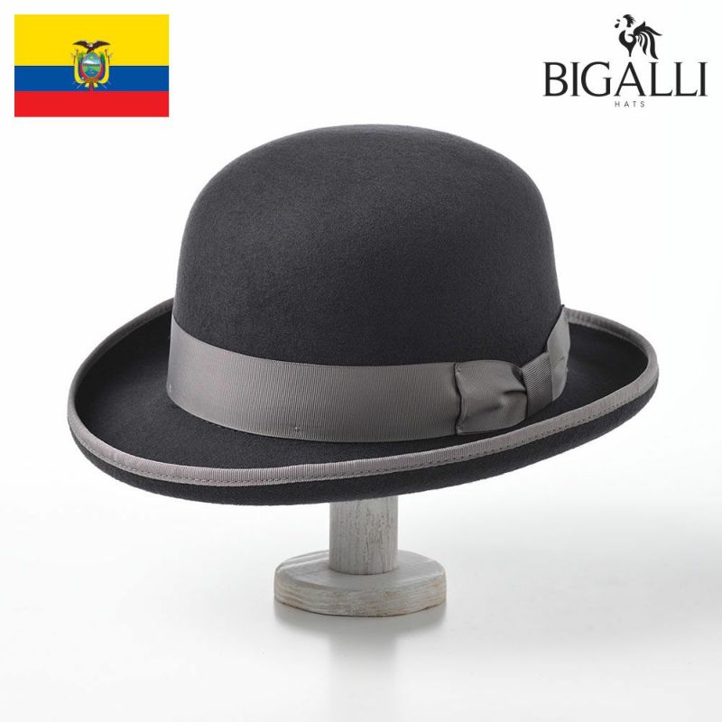 帽子 ボーラーハット トップハット BIGALLI（ビガリ） BOWLER FULLY（ボウラー フリー）ダークグレー