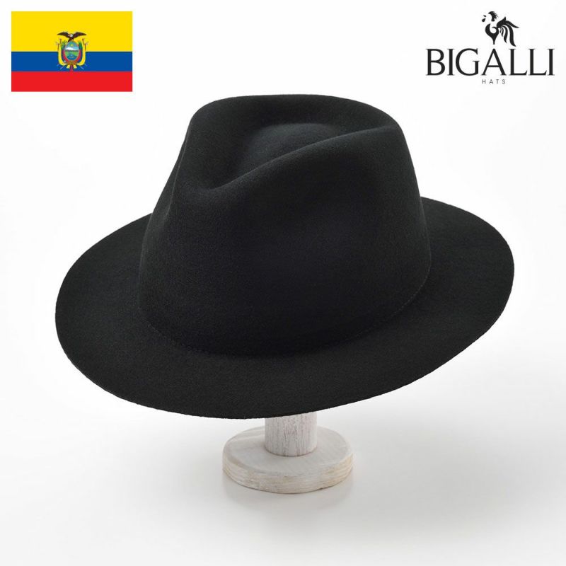 帽子 フェルトハット BIGALLI（ビガリ） ROMA FLAT（ローマフラット）ブラック