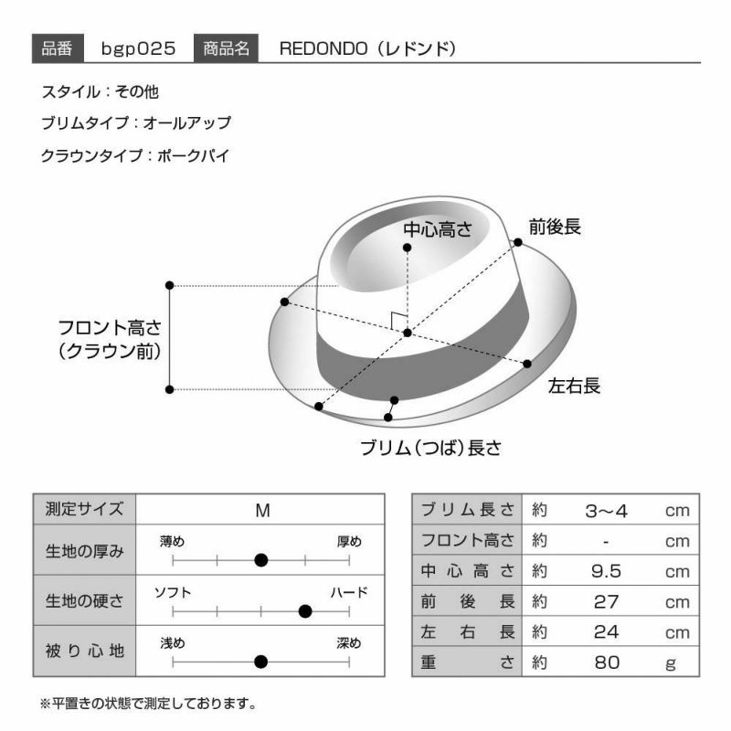 ビガリのパナマハット REDONDO（レドンド）ブラック