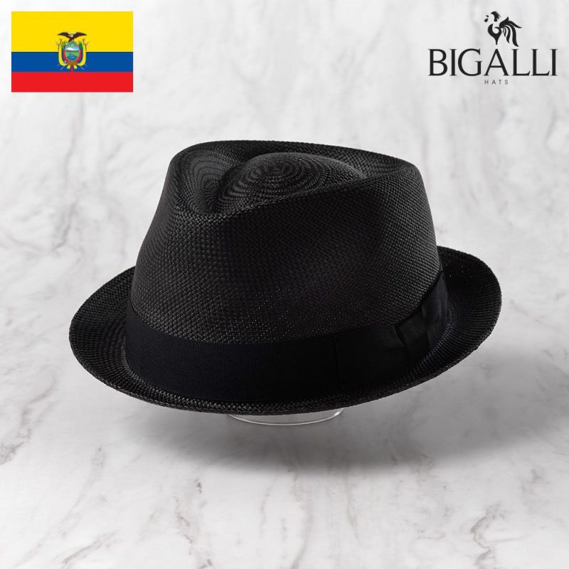 帽子 パナマハット パナマ帽 BIGALLI（ビガリ） BOSTON（ボストン）ブラック