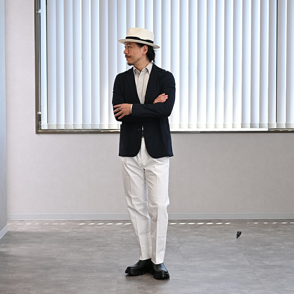 ビガリのパナマハット QUICKSTEP PANAMA（クイックステップ パナマ）ホワイトのモデル写真