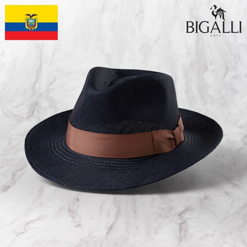 帽子 パナマハット パナマ帽 BIGALLI（ビガリ） SANTORINI（サントリーニ）ネイビー