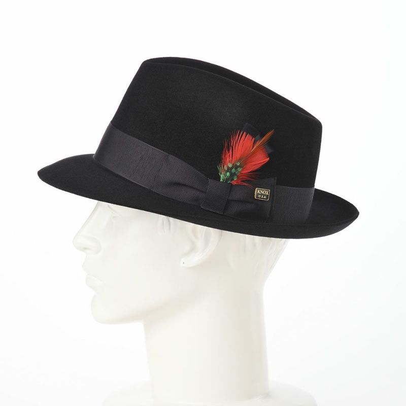 ノックスのフェルトハット Rabbit Fur Fedora Hat（ラビットファー フェドラハット）KMC ブラック