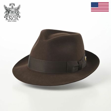 ノックスのフェルトハット Rabbit Fur Fedora Hat（ラビットファー フェドラハット）KMC ブラウン