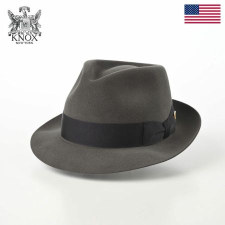 ノックスのフェルトハット Rabbit Fur Fedora Hat（ラビットファー フェドラハット）KMC ダークグレー