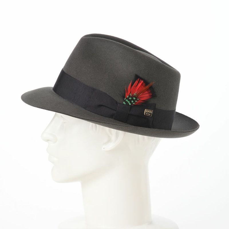 ノックスのフェルトハット Rabbit Fur Fedora Hat（ラビットファー フェドラハット）KMC ダークグレー