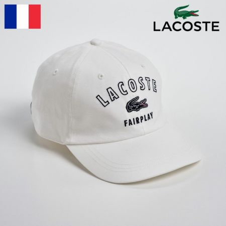 ラコステのキャップ COTTON 6PANEL CAP（コットン 6パネル キャップ）L3502 ホワイト