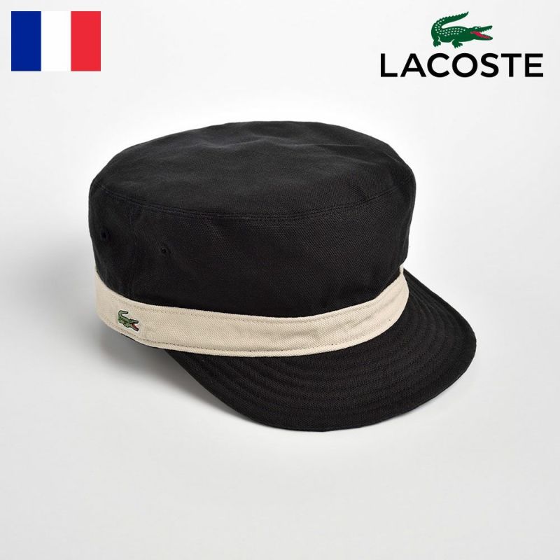 帽子 キャップ LACOSTE（ラコステ） REVERSIBLE DE GAULLE CAP（リバーシブル ドゴールキャップ）L3534 ブラック