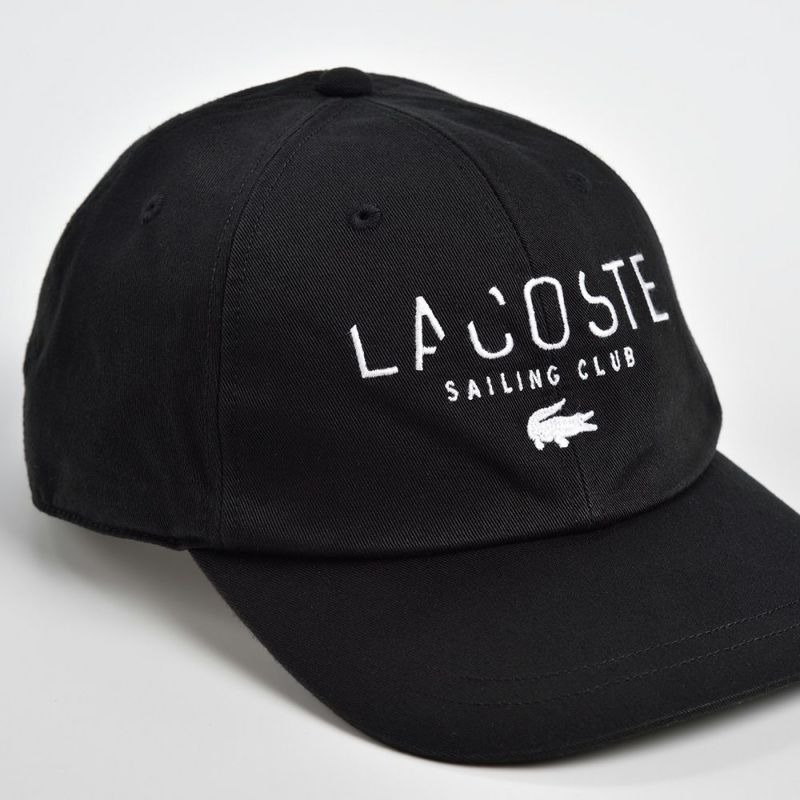 ラコステのキャップ COTTON 6PANEL CAP（コットン 6パネルキャップ）L3908 ブラック