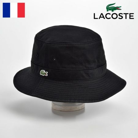 ラコステの布帛ソフトハット COTTON SAFALI HAT（コットン サファリハット）L3981 ブラック