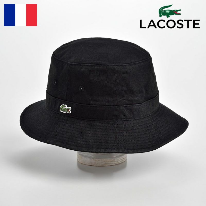 帽子 ハット LACOSTE（ラコステ） COTTON SAFALI HAT（コットン サファリハット）L3981 ブラック