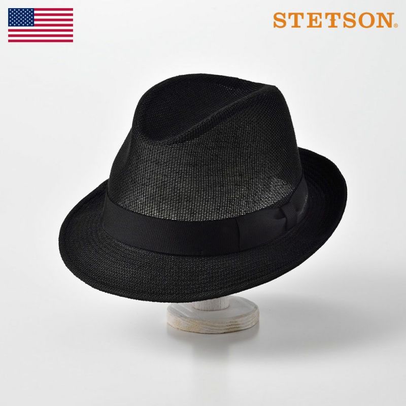 ステットソンの布帛ソフトハット LINEN MESH HAT（リネン メッシュ）SE536 ブラック