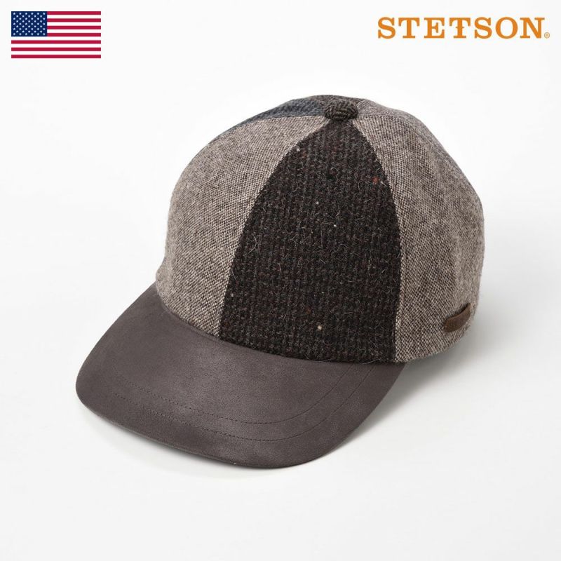 ステットソンのキャップ PATCHWORK 6PANEL CAP（パッチワーク 6パネルキャップ）SE547 ブラウン