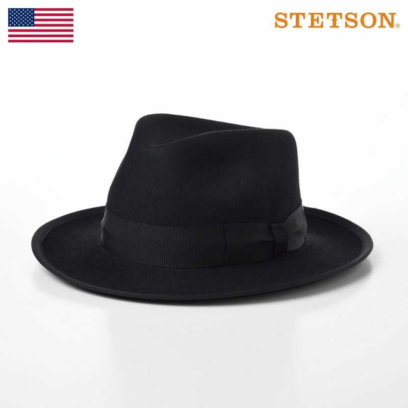 ステットソンのフェルトハット RABBIT FUR FEDORA（ラビットファー フェドラ）SH401 ブラック