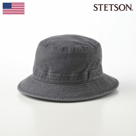 ステットソンの布帛ソフトハット COTTON OVERDYE WASHED HAT（コットンオーバーダイウォッシュドハット）SE076 ブラック