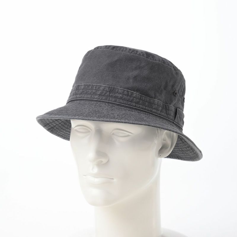 ステットソンの布帛ソフトハット COTTON OVERDYE WASHED HAT（コットンオーバーダイウォッシュドハット）SE076 ブラック