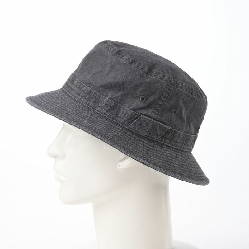 ステットソンの布帛ソフトハット COTTON OVERDYE WASHED HAT（コットンオーバーダイウォッシュドハット）SE076 ブラック