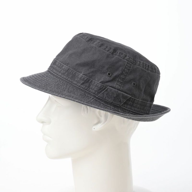 ステットソンの布帛ソフトハット COTTON OVERDYE WASHED HAT（コットンオーバーダイウォッシュドハット）SE076 ブラック