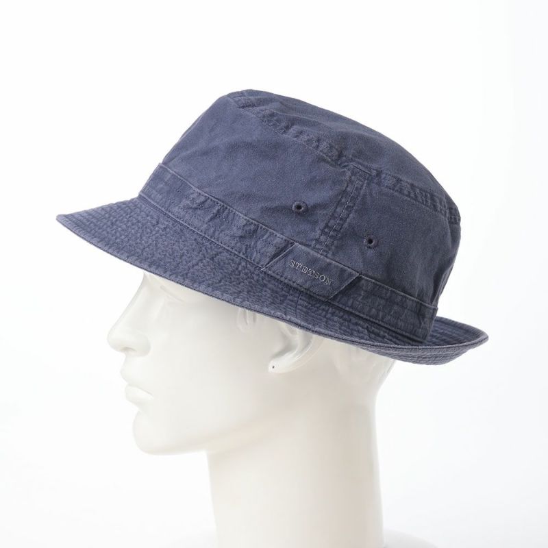 ステットソンの布帛ソフトハット COTTON OVERDYE WASHED HAT（コットンオーバーダイウォッシュドハット）SE076 ネイビー