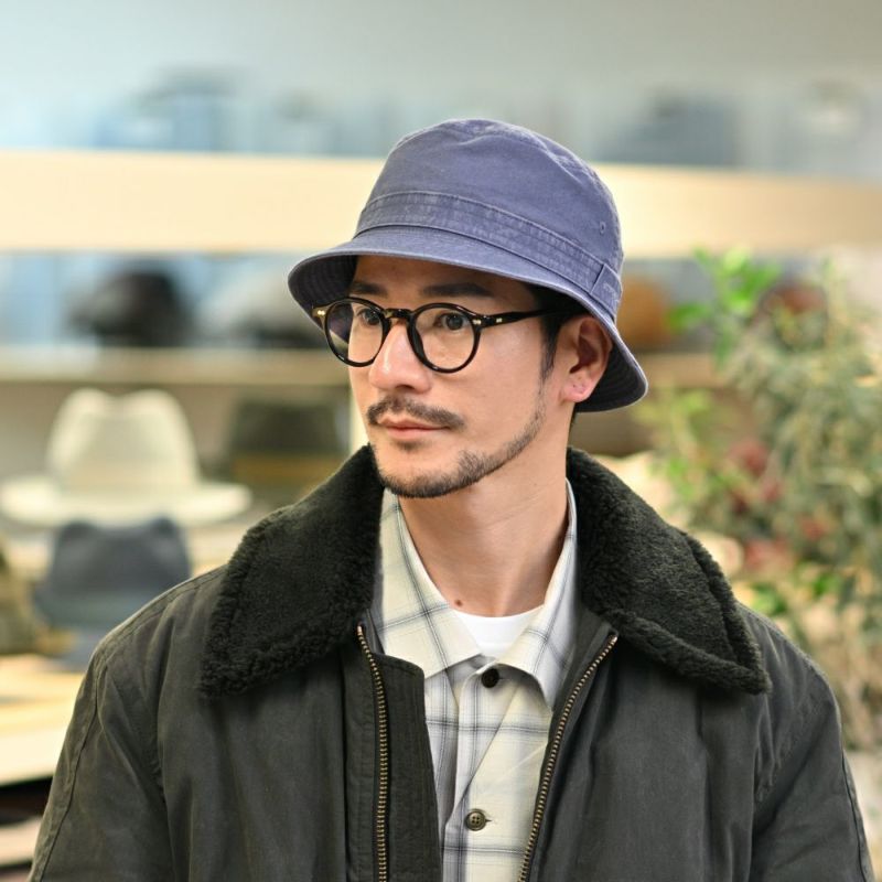 ステットソンの布帛ソフトハット COTTON OVERDYE WASHED HAT（コットンオーバーダイウォッシュドハット）SE076 ネイビー