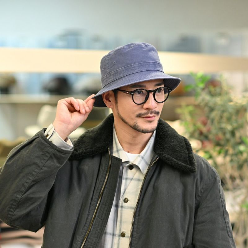 ステットソンの布帛ソフトハット COTTON OVERDYE WASHED HAT（コットンオーバーダイウォッシュドハット）SE076 ネイビー