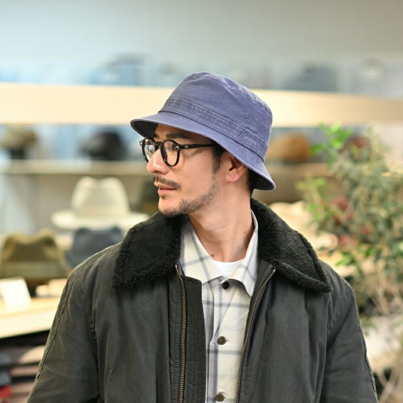 ステットソンの布帛ソフトハット COTTON OVERDYE WASHED HAT（コットンオーバーダイウォッシュドハット）SE076 ネイビー