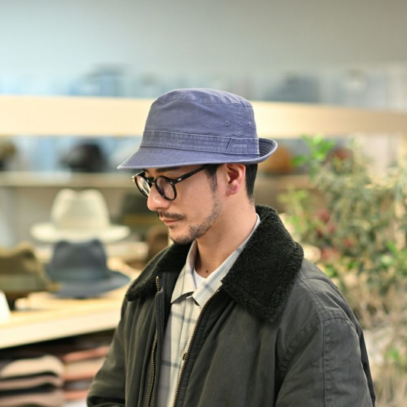 ステットソンの布帛ソフトハット COTTON OVERDYE WASHED HAT（コットンオーバーダイウォッシュドハット）SE076 ネイビー