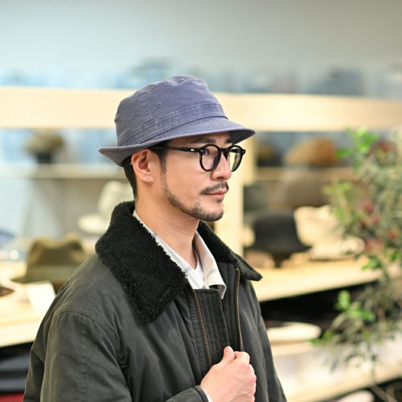 ステットソンの布帛ソフトハット COTTON OVERDYE WASHED HAT（コットンオーバーダイウォッシュドハット）SE076 ネイビー