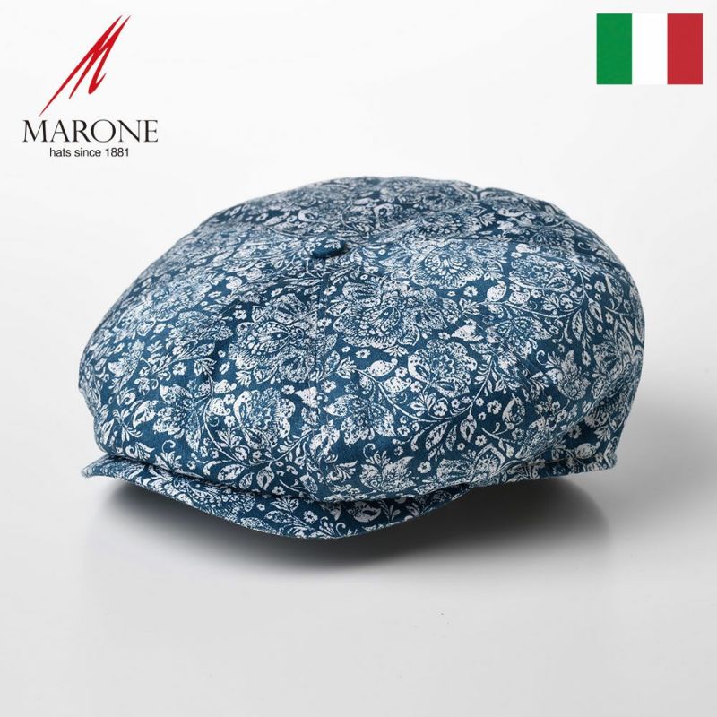 帽子 キャスケット MARONE（マローネ） Bristol Damasco（ブリストル ダマスコ）CT658 ブルー